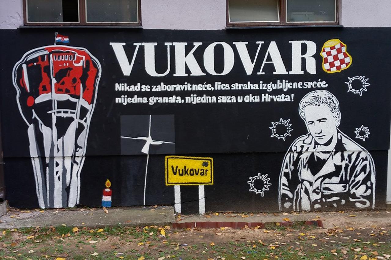 Mural posvećen Vukovaru i Blagi Zadri u Ljubuškom