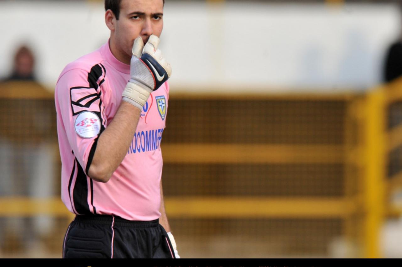 \'06.03.2010., Zapresic, Hrvatska - Nogometnu utakmicu 19. kola T-Com 1. HNL na zapresickom stadionu odigrali su Inter Zapresic i NK Hajduk Split.Matej Delac. Photo: Antonio Bronic/PIXSELL\'