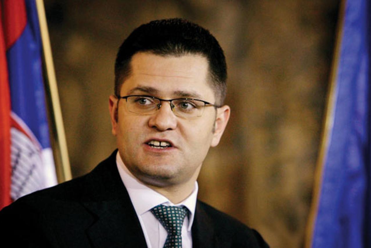 \'Serbia\'s Minister of Foreign Affaires Vuk Jeremic answers to journalists\' questions during a news conference at the Cernin\'s Palace in Prague, Czech Republic, on Friday, Nov. 14, 2008. (AP Photo/