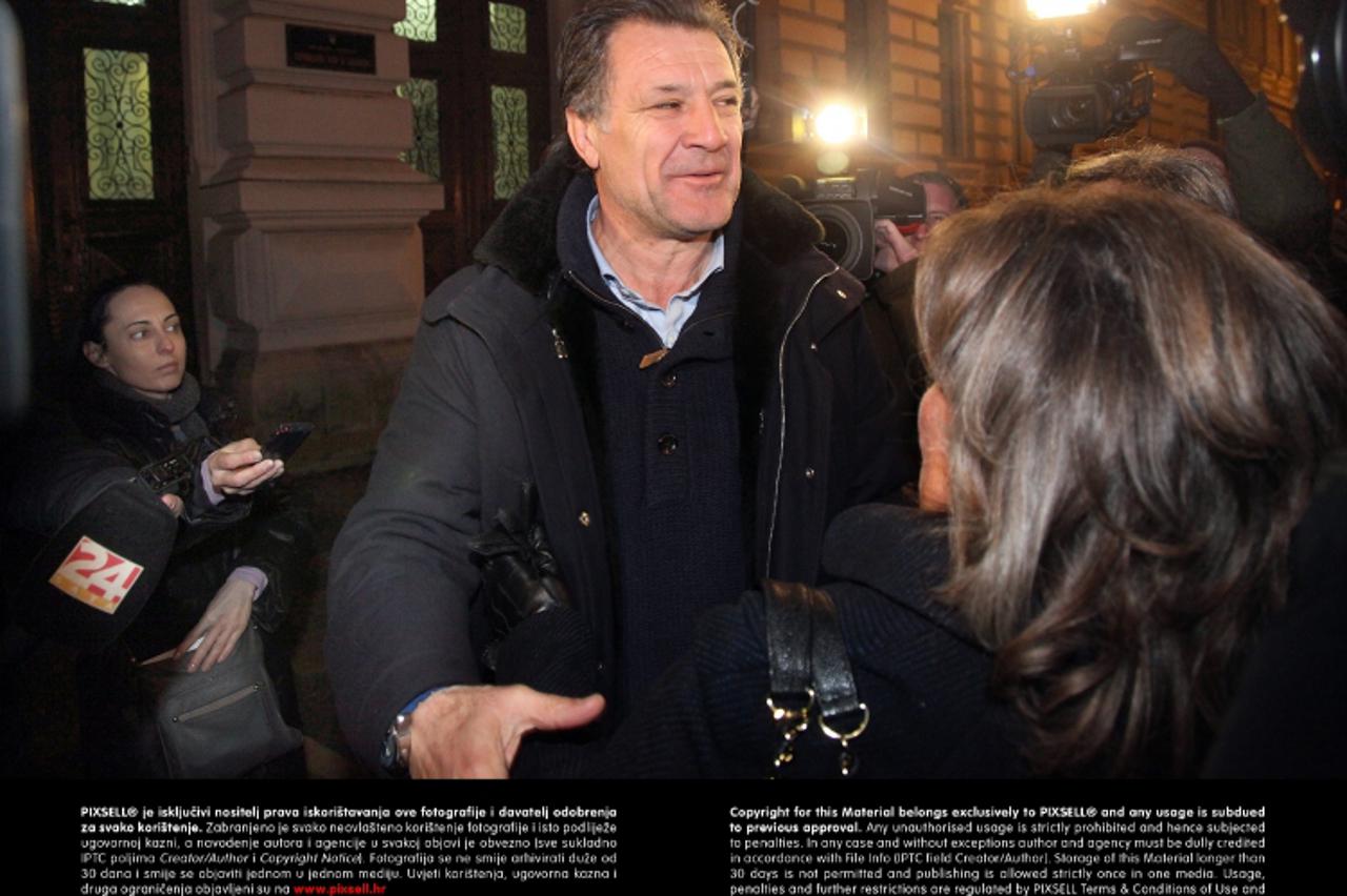 '16.03.2013., Zagreb - Nakon ispitivanja na Zupanijskom sudu, sutkinja je pustila Zdravka Mamica da se brani sa slobode. Zdravko Mamic s pijateljicom Izabelom Ninom Kraus. Photo: Zarko Basic/PIXSELL'