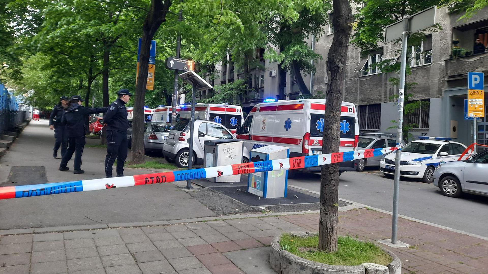 03, May, 2023, Belgrade - A student of the seventh grade of the Elementary School "Vladislav Ribnikar" is suspected to have fired a pistol at the security guard, the teacher and the students this morning. VIDEO: A.M./ATAImages.03, maj, 2023, Beograd - Ucenik sedmog razreda Osnovne skole "Vladislav Ribnikar" kako se sumnja, pucao je jutros iz pistolja na obezbeđenje, nastavnicu i ucenike. VIDEO: A.M./ATAImages. Photo: A.M./ATA Images/PIXSELL