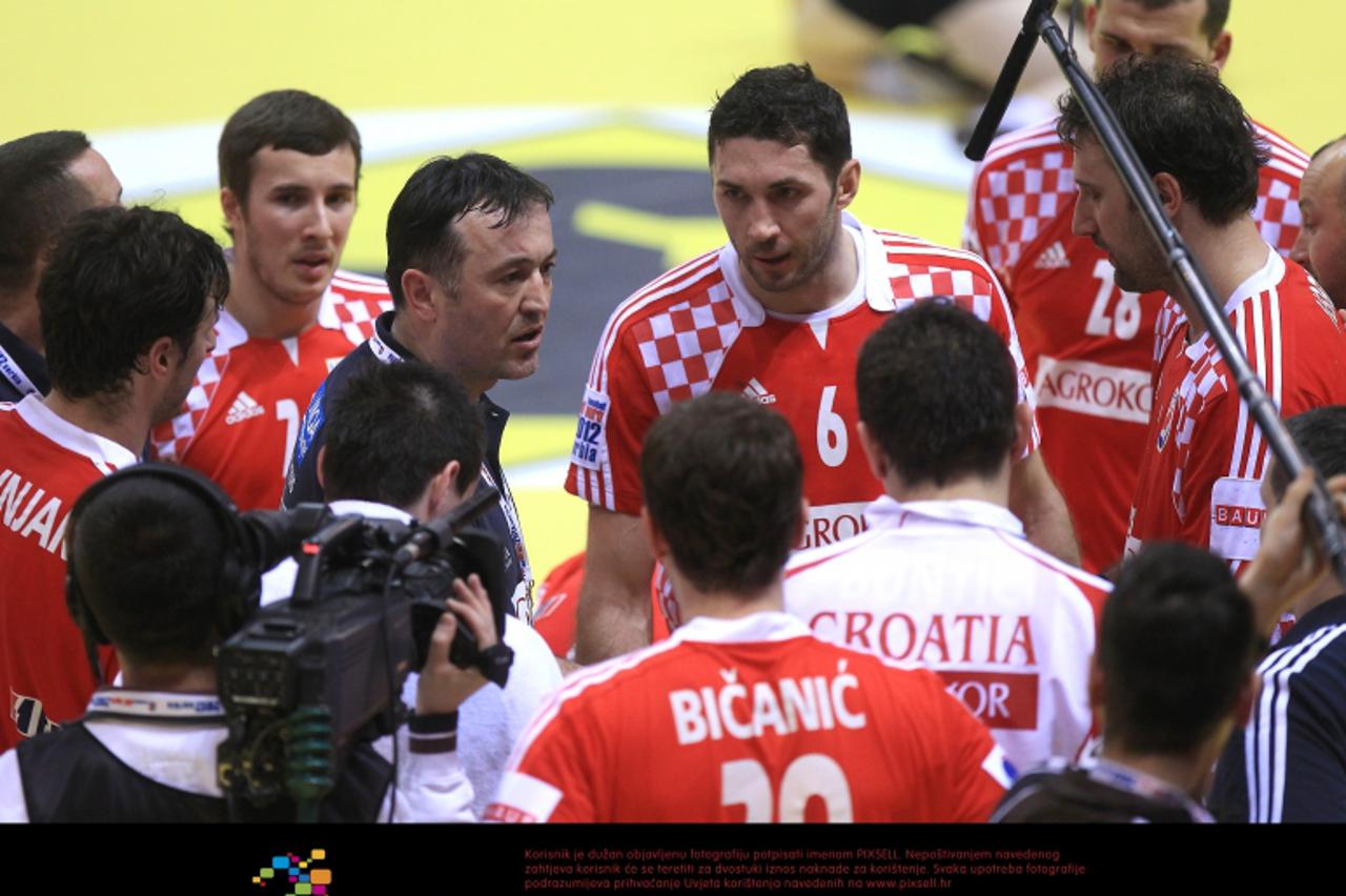 '18.01.2012., dvorana Millennium, Vrsac, Srbija - Europsko rukometno prvenstvo, skupina D, Slovenija - Hrvatska. Slavko Goluza, izbornik hrvatske reprezentacije.  Photo: Antonio Bronic/PIXSELL'