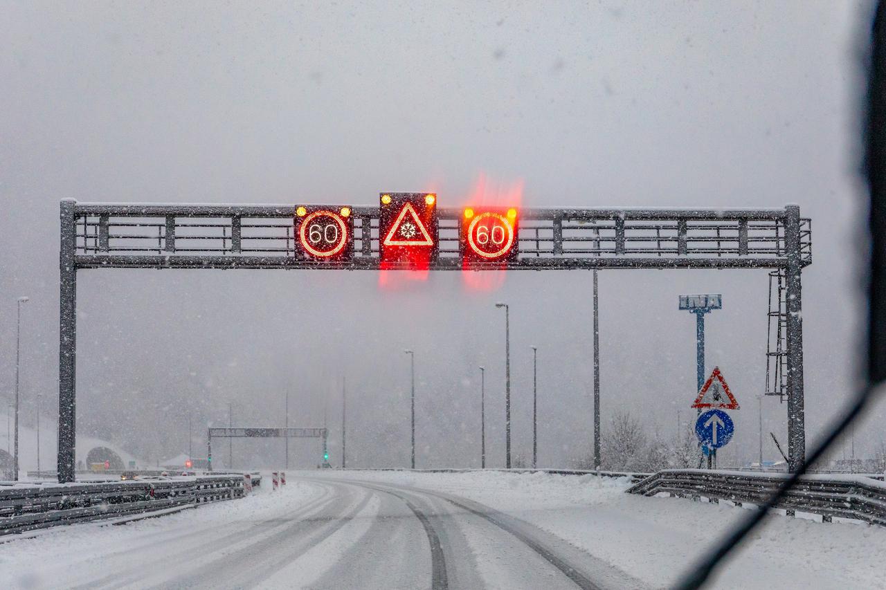 hrvastska cesta, snijeg, promet