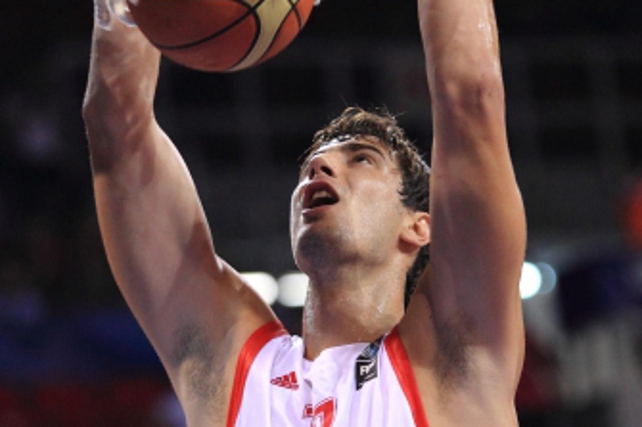'01.09.2010., Istanbul â2010 FIBA SP Istanbul. Utakmica grupe B  Hrvatska-Tunis u Abdi Ipekci Areni. Ante Tomic.  Photo: Zeljko Lukunic/PIXSELL'