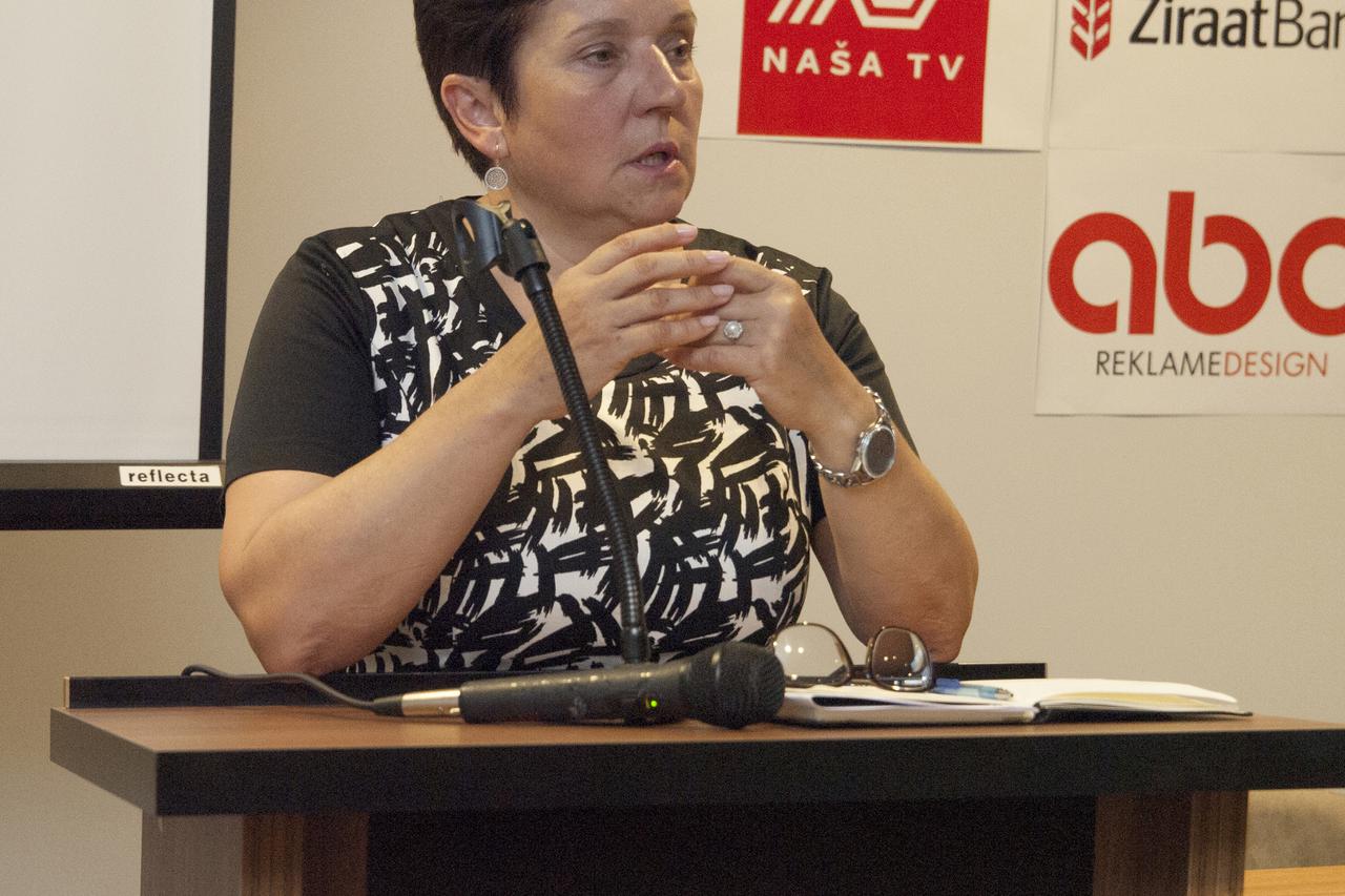 Marina pendeš ministrica obrane BIh prva je govorila zadnjeg dana NATO seminara.Medjugorje,30.08.2016. Snimio:Marijan Sivrić