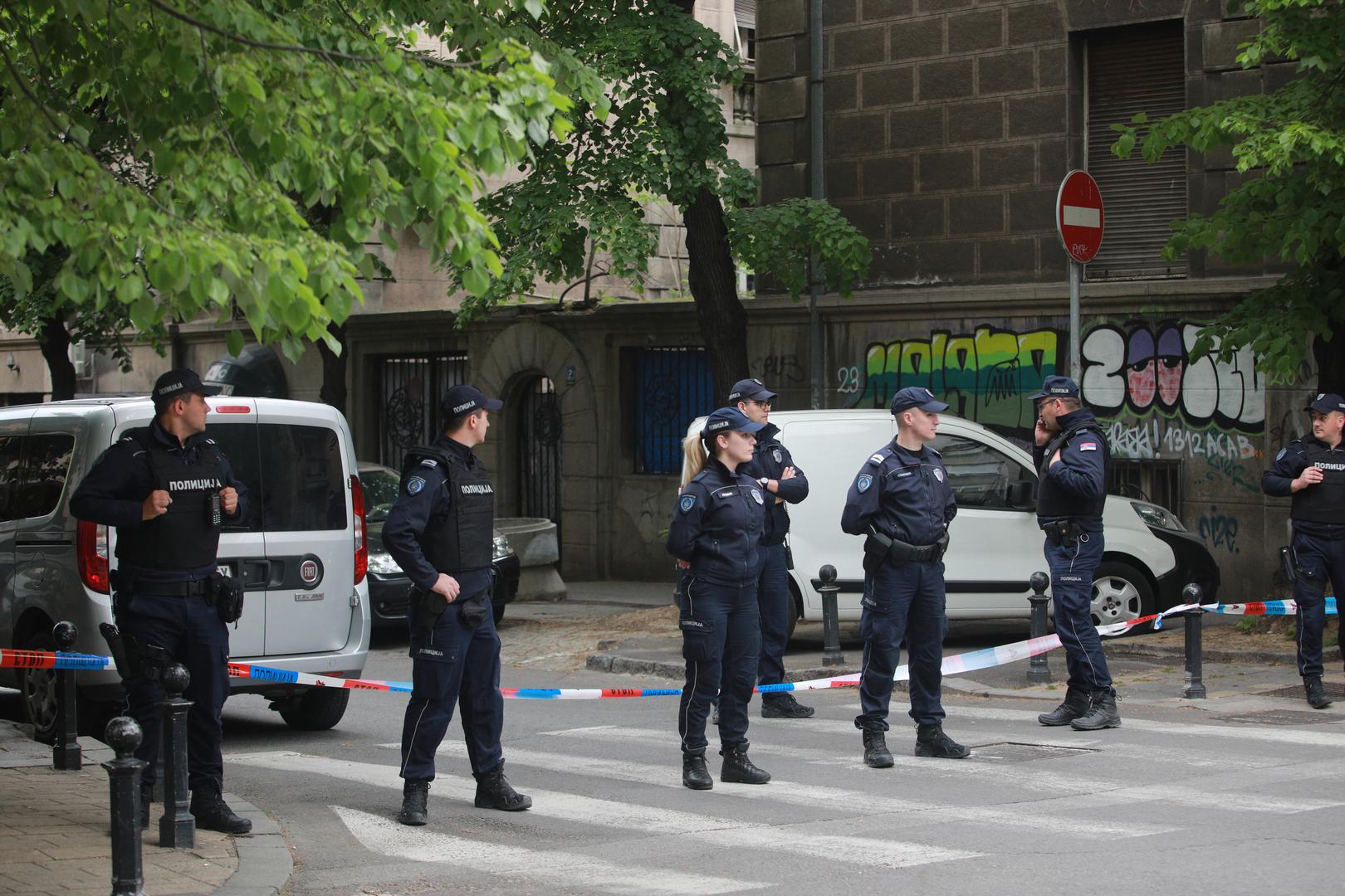 03, May, 2023, Belgrade - A student of the seventh grade of the Elementary School "Vladislav Ribnikar" is suspected to have fired a pistol at the security guard, the teacher and the students this morning.   03, maj, 2023, Beograd - Ucenik sedmog razreda Osnovne skole "Vladislav Ribnikar" kako se sumnja, pucao je jutros iz pistolja na obezbeđenje, nastavnicu i ucenike.    Photo: Milos Tesic/ATAImages/PIXSELL