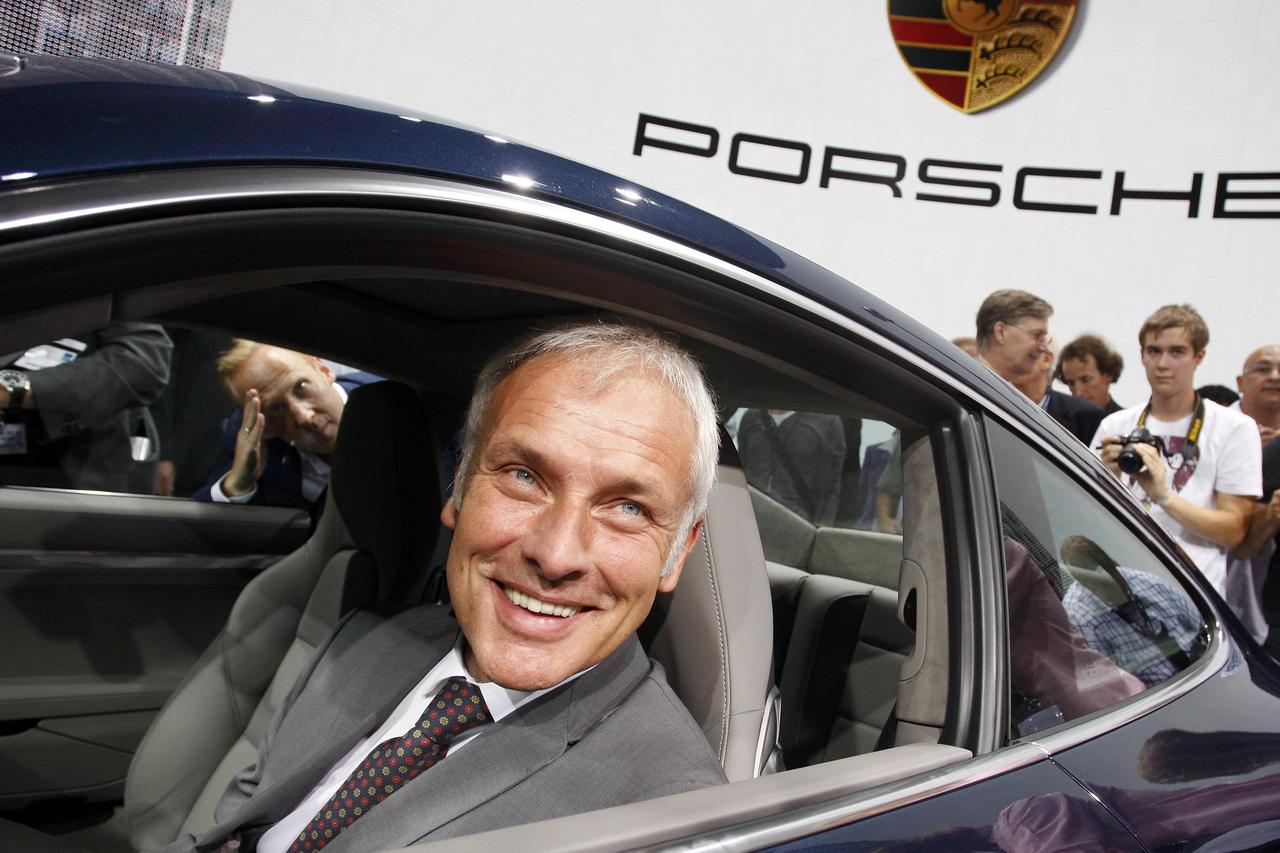 Matthias Mueller, CEO of Porsche presents the new Porsche Carrera 911 S at the International Motor Show (IAA) in Frankfurt, in this September 13, 2011 file photo. Volkswagen's supervisory board will pick the head of sports-car maker Porsche as its next ch