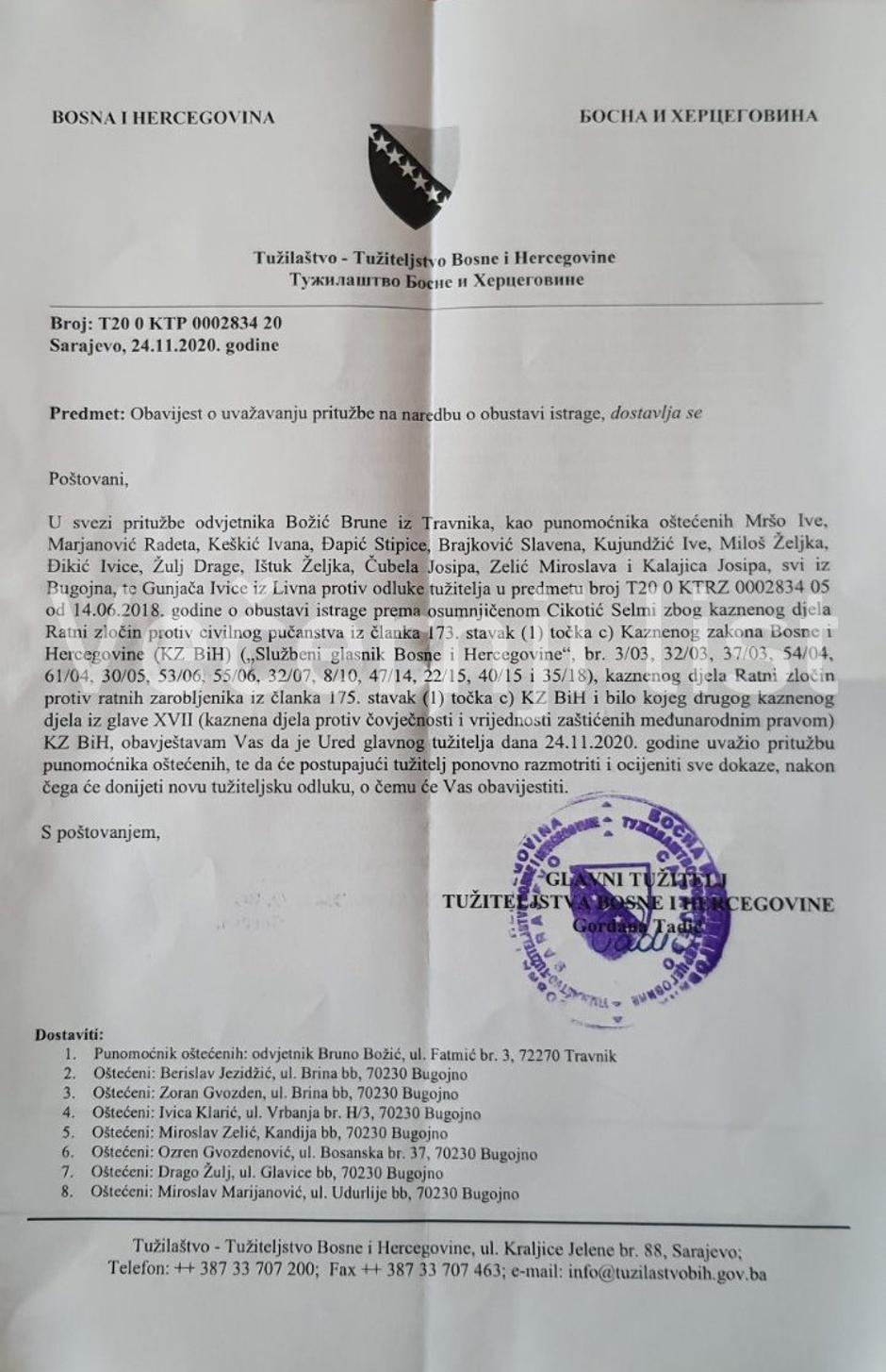 cikotić optužnica
