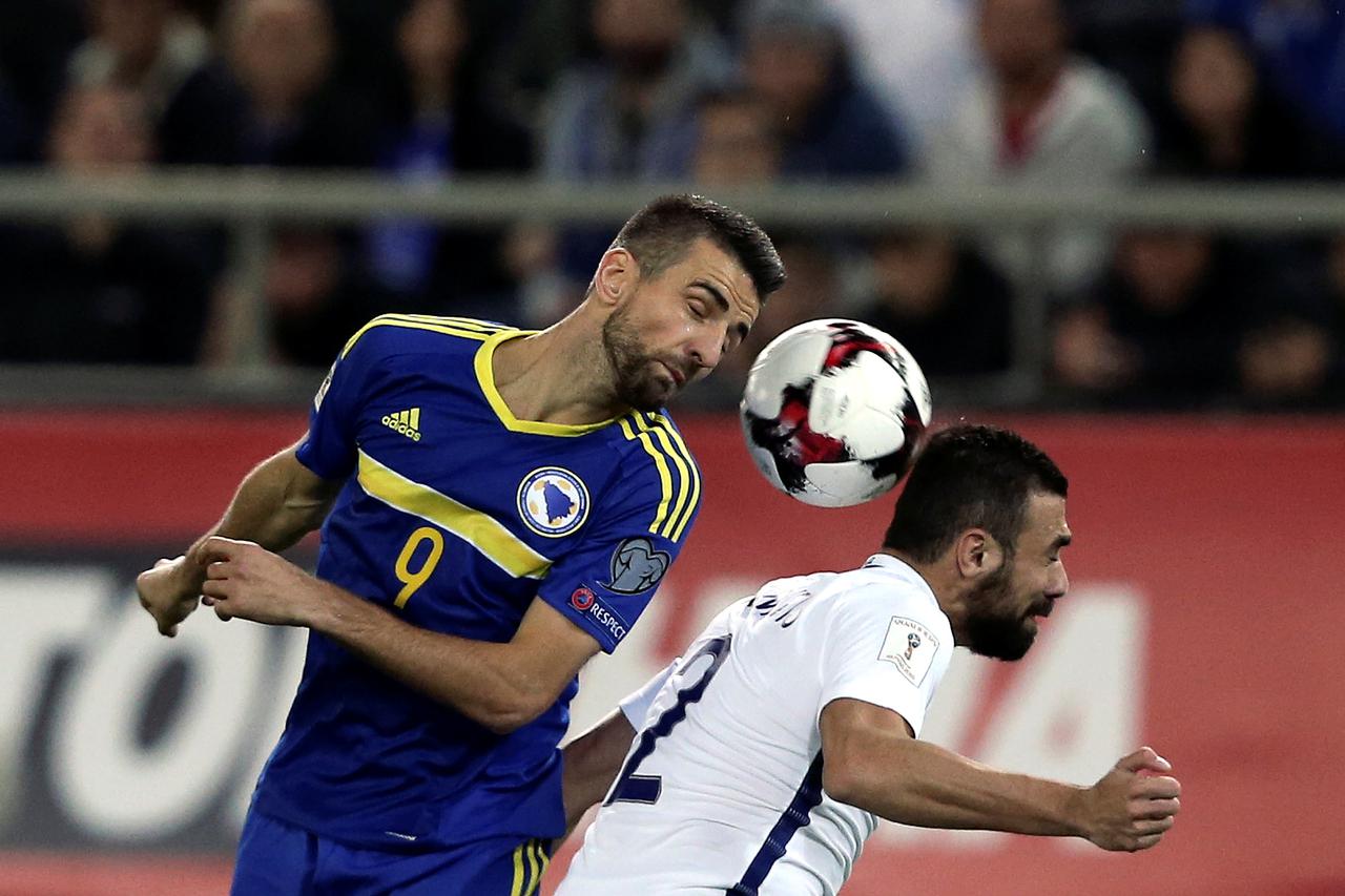 Football Soccer - Greece v Bosnia and Herzegovina - 2018 World Cup Qualifying European Zone Football Soccer - Greece v Bosnia and Herzegovina - 2018 World Cup Qualifying European Zone - Group H  - Georgios Karaiskakis stadium, Piraeus, Greece - 13/11/16 G