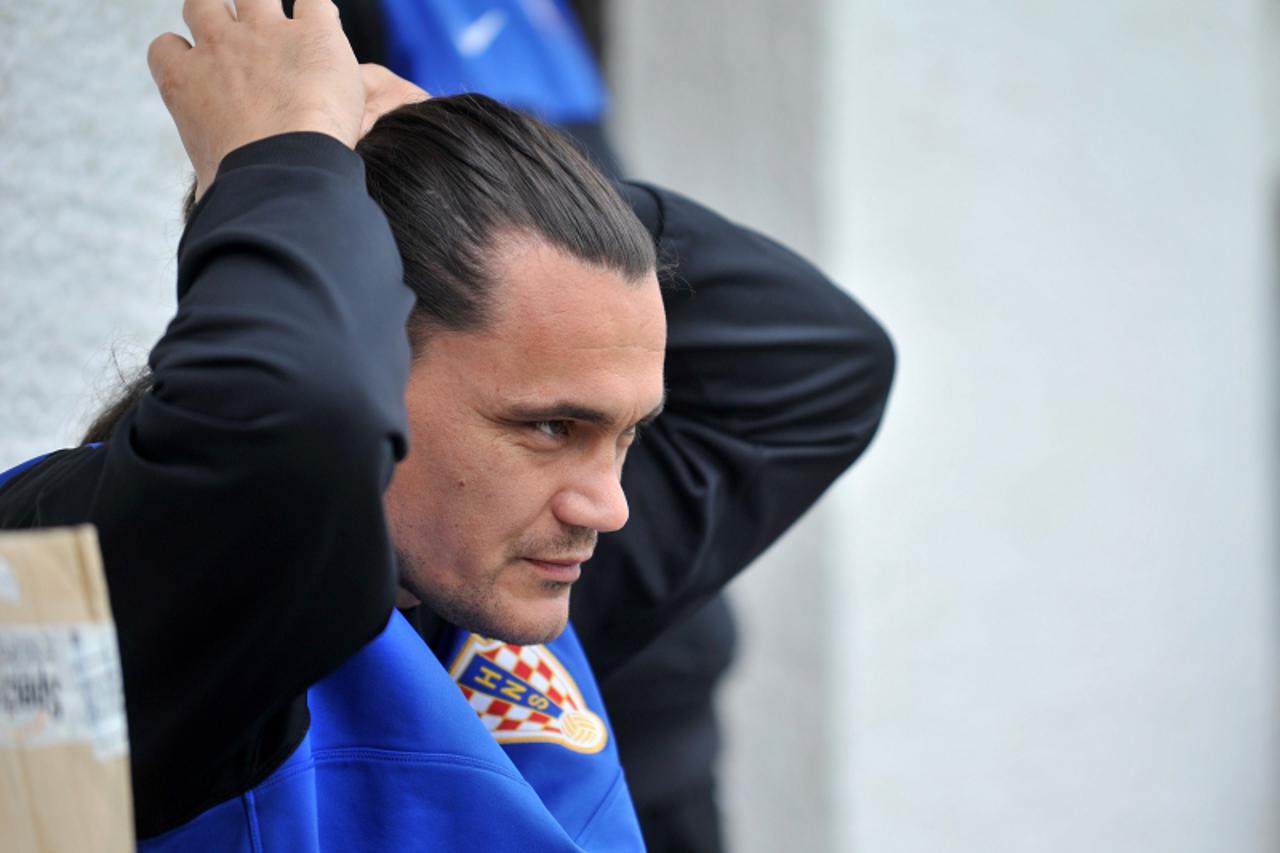 \'04.10.2010., Brezice, Slovenija - Trening Hrvatske nogometne reprezentacije uoci utakmice sa Izraelom. Vedran Runje. Photo: Antonio Bronic/PIXSELL\'