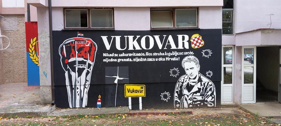 Mural posvećen Vukovaru i Blagi Zadri u Ljubuškom