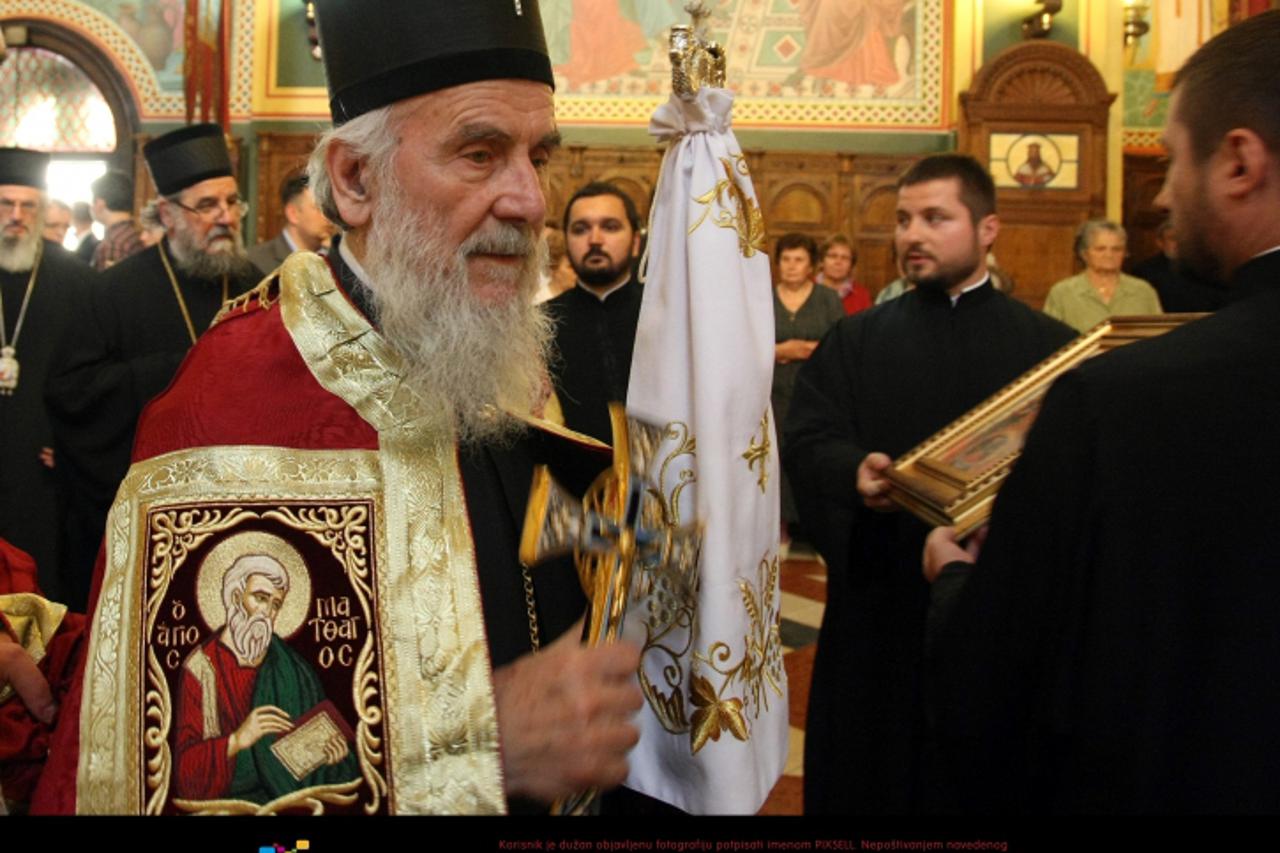 '06.06.2012., Zagreb - Srpski patrijarh Irinej odrzao je liturgijsko slavlje u pravoslavnoj crkvi Svetog Preobrazenja Gospodnjeg u sklopu svog posjeta Zagrebu i mitropoliji zagrebako-ljubljanskoj. Pho