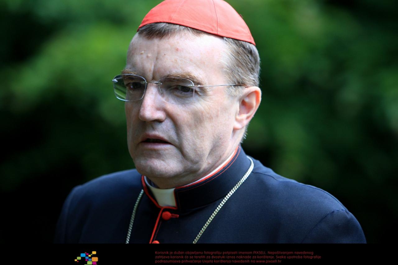 \'16.06.2011., Sosice - Zagrebacki nadbiskup kardinal Josip Bozanic u drustvu biskupa pohodio je jamu Jazovku i odao pocast zrtvama partizanskih zlocina koji su baceni u jamu.  Photo: Boris Scitar/PIX