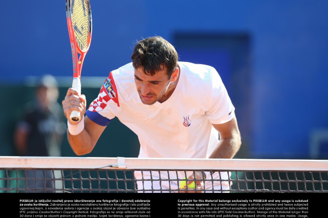 '13.09.2013., stadion Stella Maris, Umag - Kvalifikacije za Svjetsku skupinu Davis cupa, Hrvatska - Velika Britanija, parovi, Ivan Dodig, Mate Pavic - Colin Fleming, Andy Murray. Photo: Sanjin Strukic