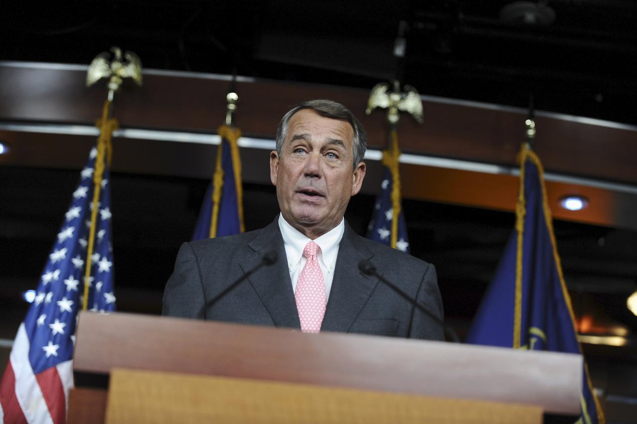 U.S. Speaker of the House John Boehner (R-OH) discusses his resignation in a news conference at the U.S. Capitol in Washington, September 25, 2015. Boehner will step down and leave the House at the end of October after struggling with repeated rebellions 