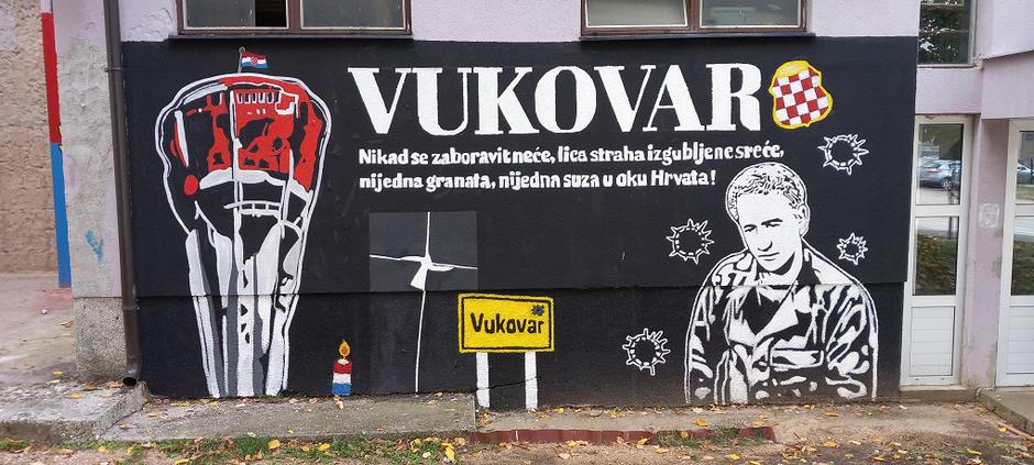 Mural posvećen Vukovaru i Blagi Zadri u Ljubuškom