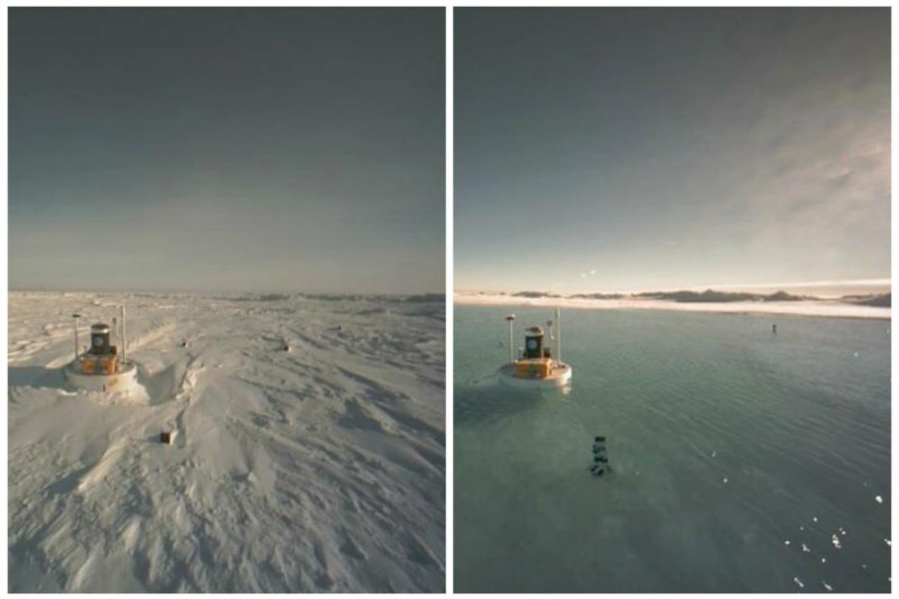 Na Sjevernom polu od topljenja leda nastalo jezero (1)