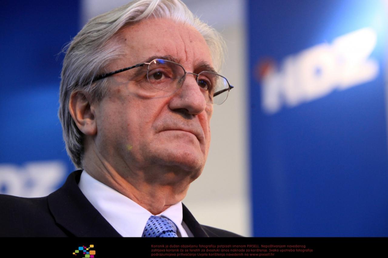 '04.12.2011., Trg zrtava fasizma bb, Zagreb - Celnici HDZ-a cekaju izborne rezultate u Domu Hrvatskog drustva likovnih umjetnika. Miroslav Tudjman.  Photo: Robert Anic/PIXSELL'