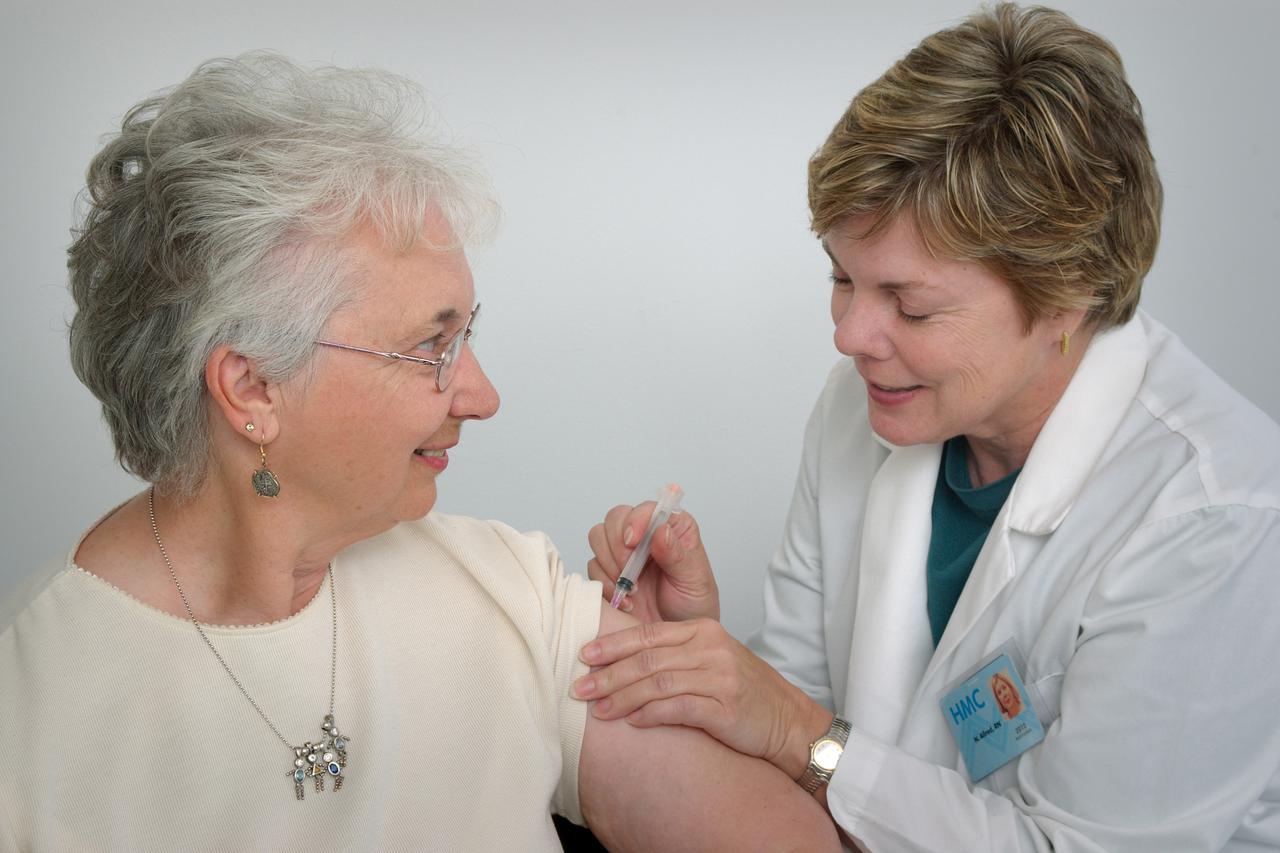 2006 Content Provided by: Judy Schmidt This is a man receiving an intramuscular immunization from a nurse. Vaccinations are most often given via the intramuscular route in the deltoid or thigh muscle, to optimize the immune response of the vaccine and red