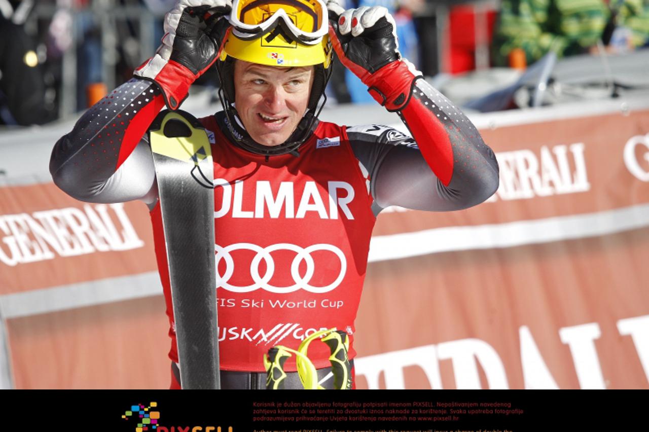 \'06.03.2011., Kranjska Gora - Natjecanje svjetskog skijaskog kupa 50. pokal Vitranc. Ivica Kostelic nakon prve voznje slaloma. Photo: Slavko Midzor/PIXSELL\'