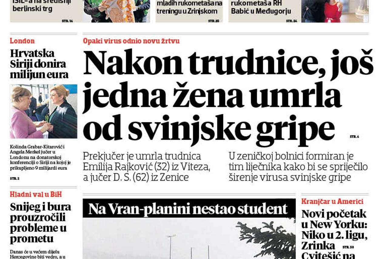 naslovnica večernji list bih 05022016