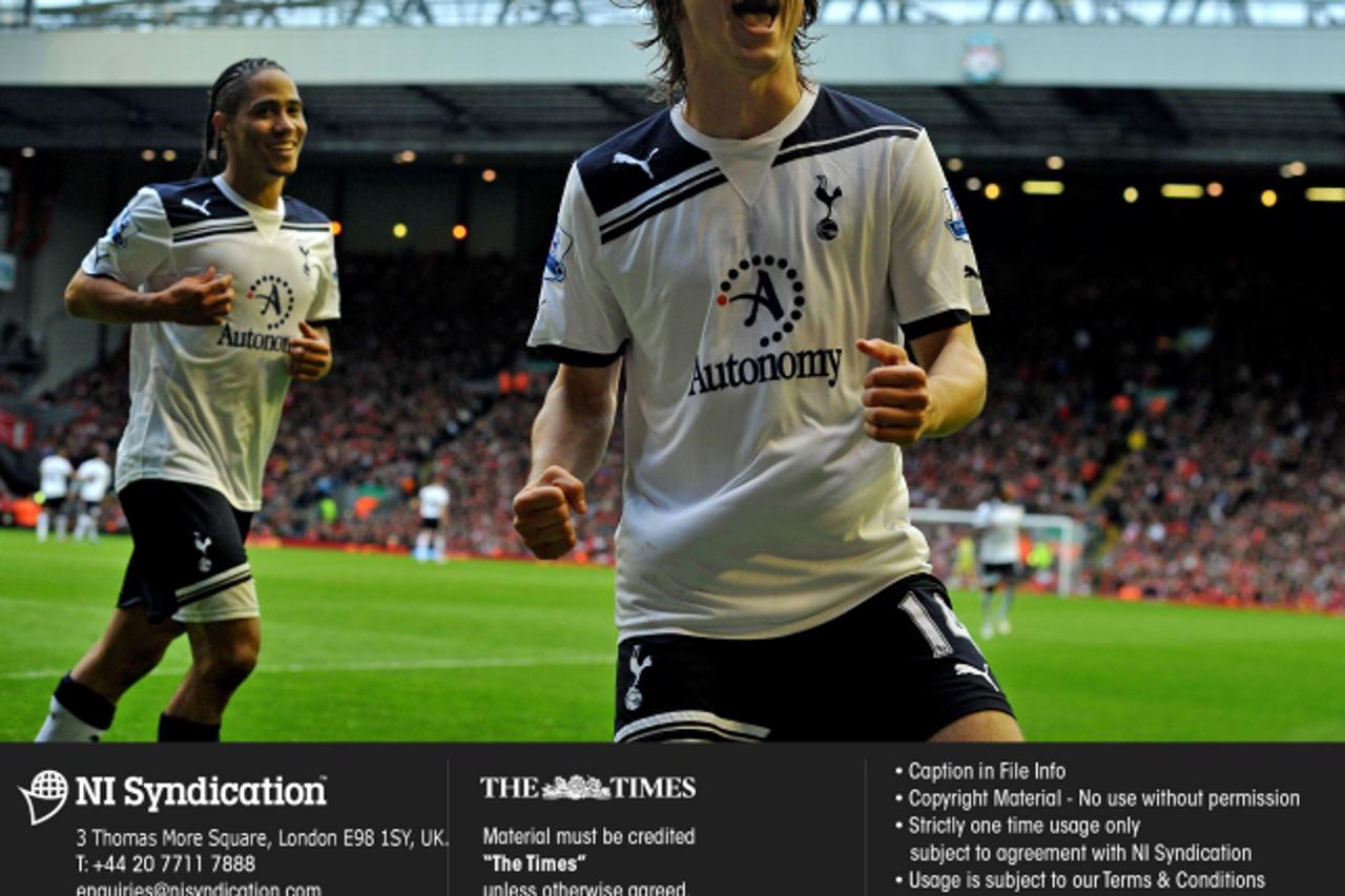 'Liverpool v Tottenham Hotspur. Luka Modric scores Spurs 2nd from the penalty spot. Credit: The Times. Online rights must be cleared by NI Syndication. Photo: NI Syndication/PIXSELL'