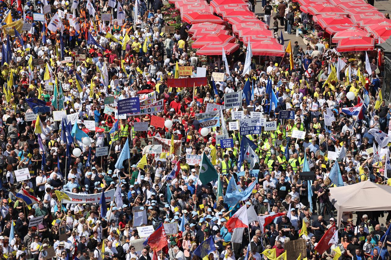 sindikalni prosvjed u Zagrebu