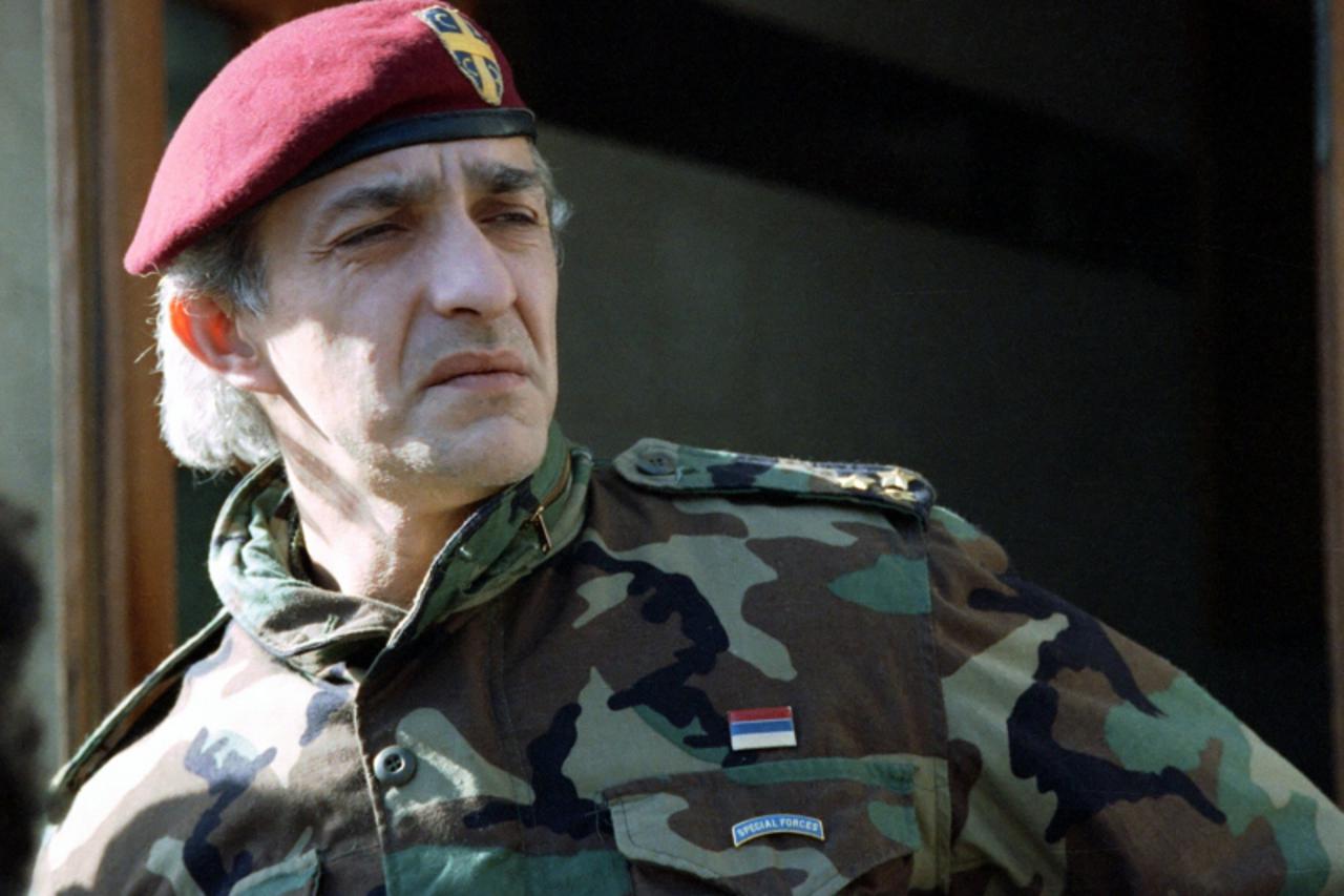 \'File picture shows former Serb commander Dragan Vasiljkovic in Knin, Croatia in February 1993. A former Serb commander, now an Australian citizen, charged with war crimes committed during Croatia\'s