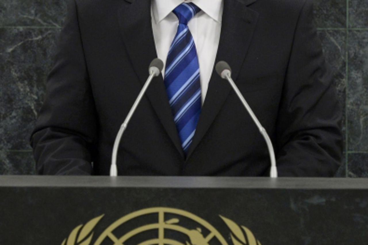 'President of Bosnia and Herzegovina Zeljko Komsic addresses the 68th United Nations General Assembly at UN headquarters in New York, September 24, 2013.  REUTERS/Brendan McDermid (UNITED STATES  - Ta