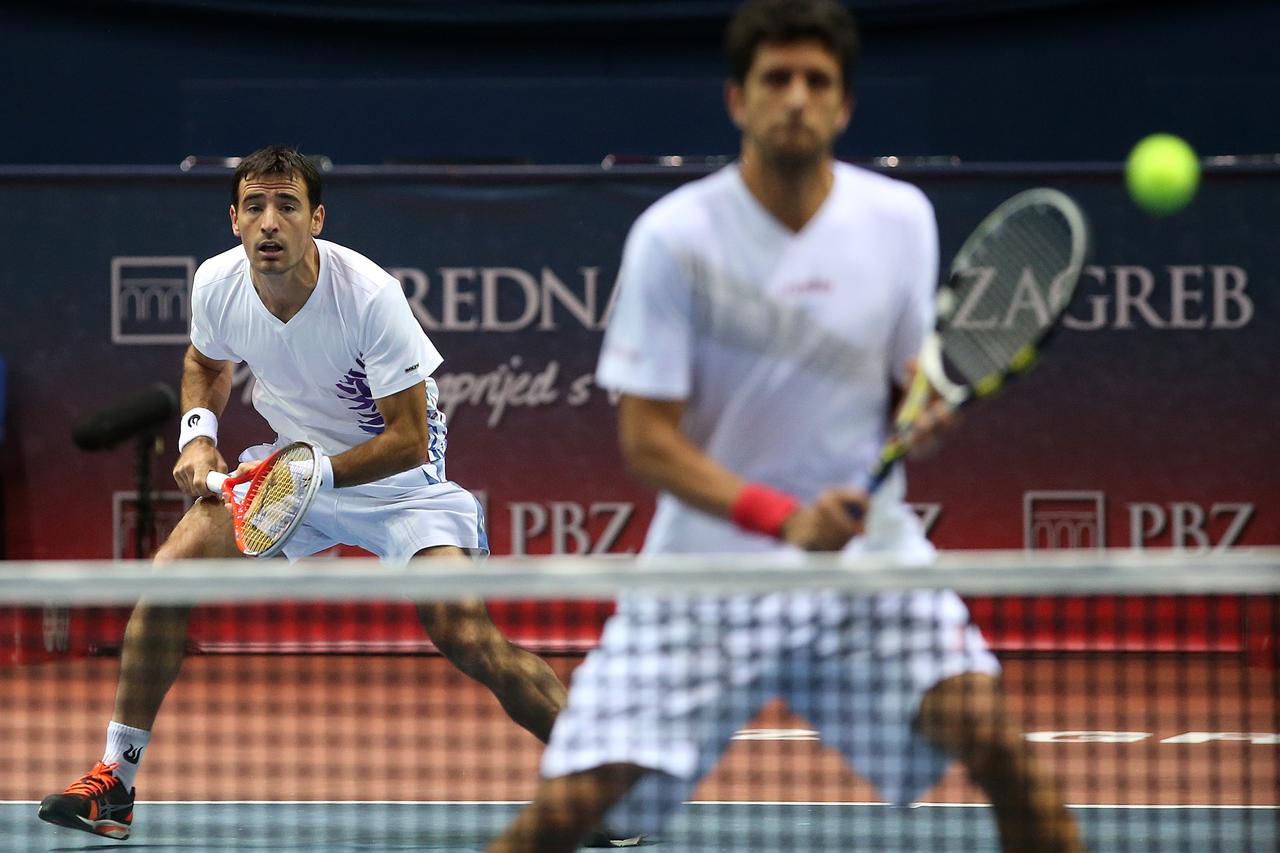 04.02.2014.,Dom Sportova,Zagreb -  9.ATP turnir PBZ Zagreb Indoors, mec parova Ivan Dodig i Marcelo Melo - Phillip Marx i Michael Mertinak. Photo:Jurica Galoic/PIXSELL