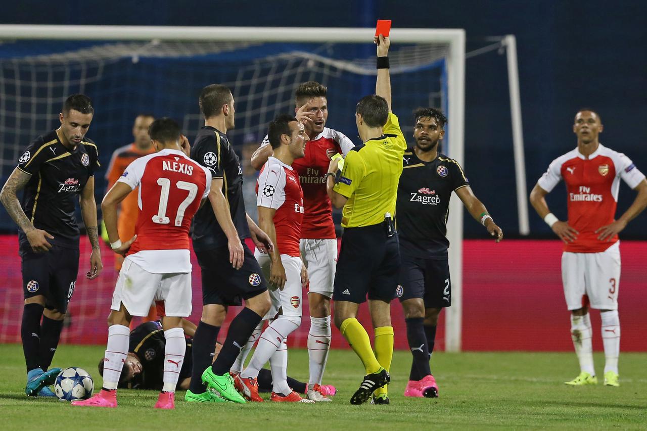 Dinamo - Arsenal, crveni karton za Girouda