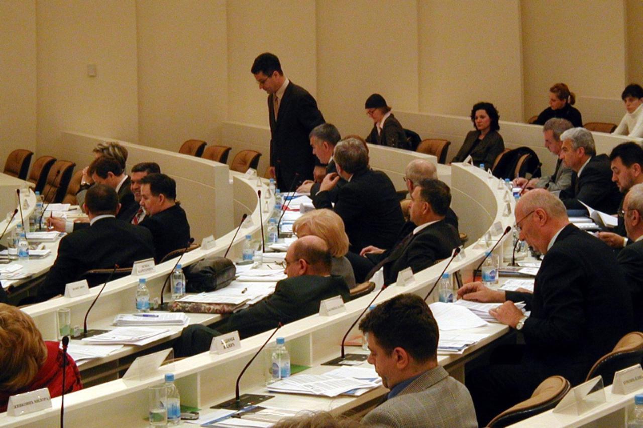 'ZA POK BIH SARAJEVO 16.04.2005. Potpis: Parlament BiH detalj sa sjednice Snimio: Drazen Mamic'