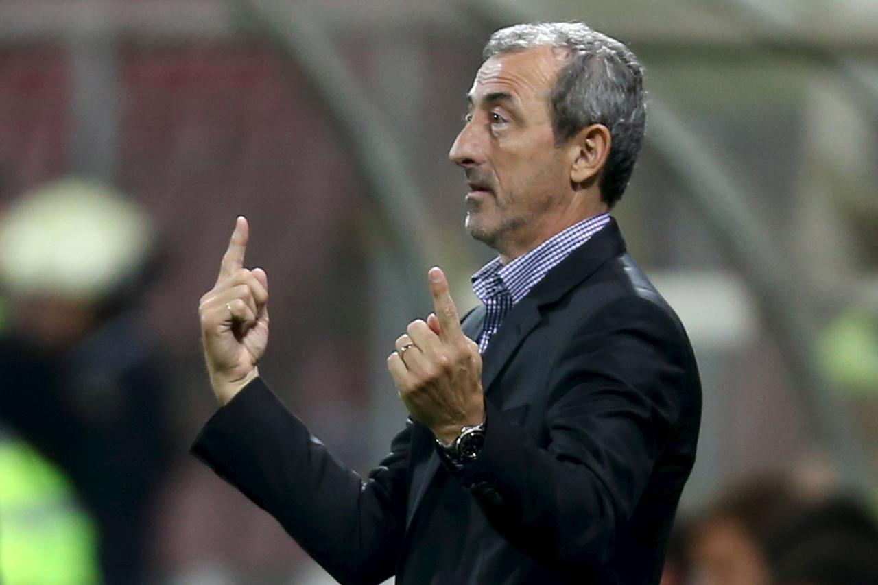 Bosnia's coach Mehmed Bazdarevic reacts during their Euro 2016 qualifying soccer match against Andorra in Zenica September 6, 2015. REUTERS/Dado Ruvic