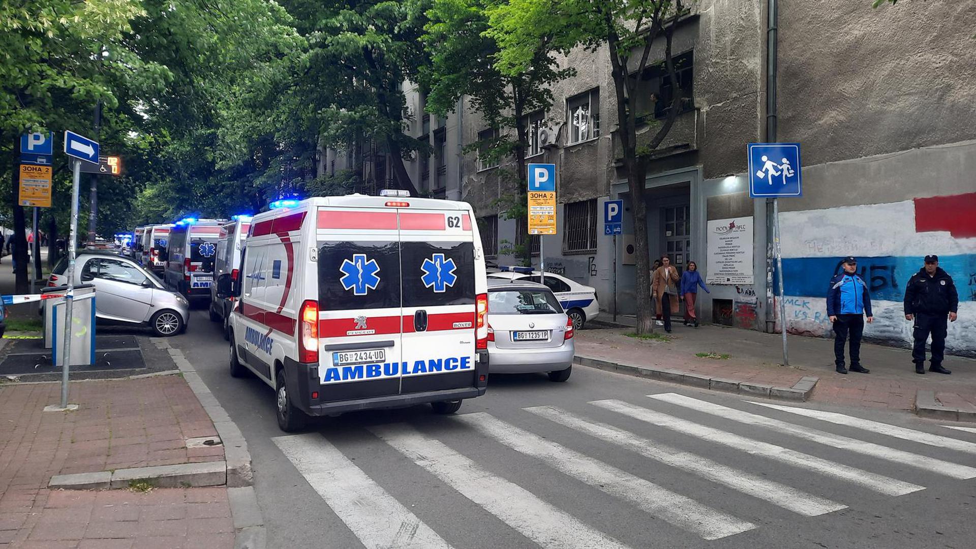 03, May, 2023, Belgrade - A student of the seventh grade of the Elementary School "Vladislav Ribnikar" is suspected to have fired a pistol at the security guard, the teacher and the students this morning. VIDEO: A.M./ATAImages.03, maj, 2023, Beograd - Ucenik sedmog razreda Osnovne skole "Vladislav Ribnikar" kako se sumnja, pucao je jutros iz pistolja na obezbeđenje, nastavnicu i ucenike. VIDEO: A.M./ATAImages. Photo: A.M./ATA Images/PIXSELL