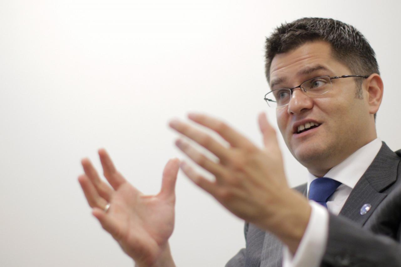 'REFILE - UPDATING SECOND SENTENCE   The president of the United Nations General Assembly, Vuk Jeremic of Serbia, speaks during an interview at the United Nations Headquarters in New York, October 19,