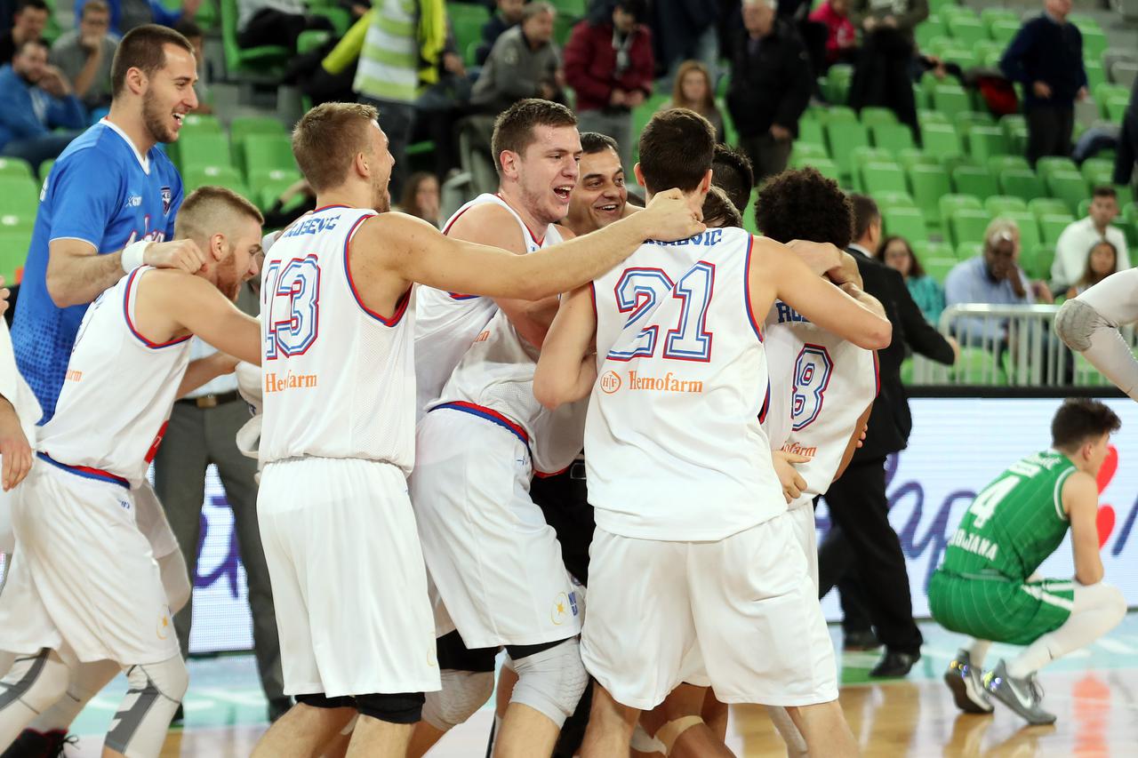 in action during ABA league basketball match between Union Olimpija and Igokea in Stozice Hall, Ljubljana, Slovenia on January 2, 2017