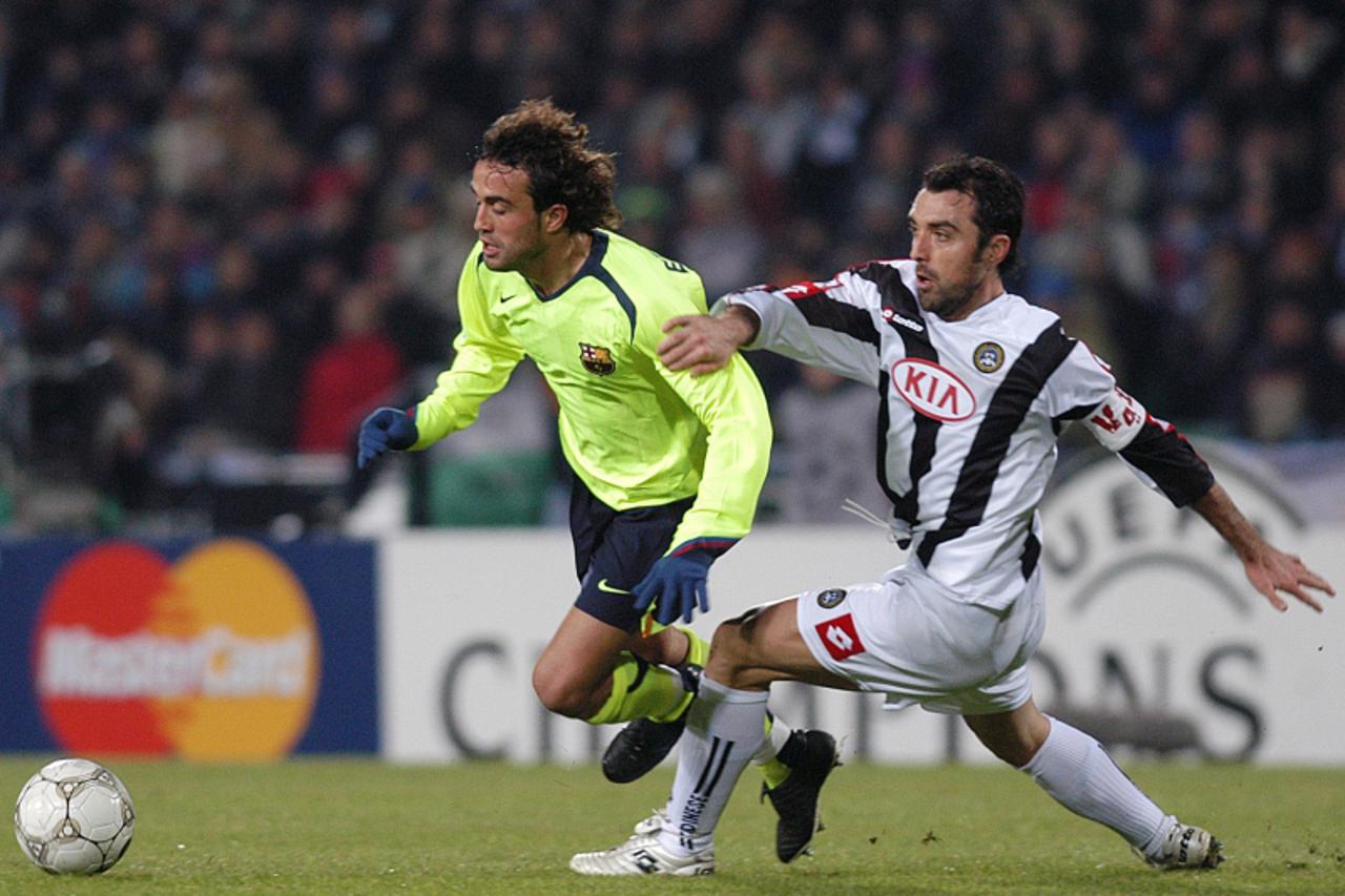 'sport...udine...07.12.2005. udine, stadion friuli, liga prvaka, udinese - barcelona 0-2, santiago ezquerro i valerio bertotto foto: goran stanzl'