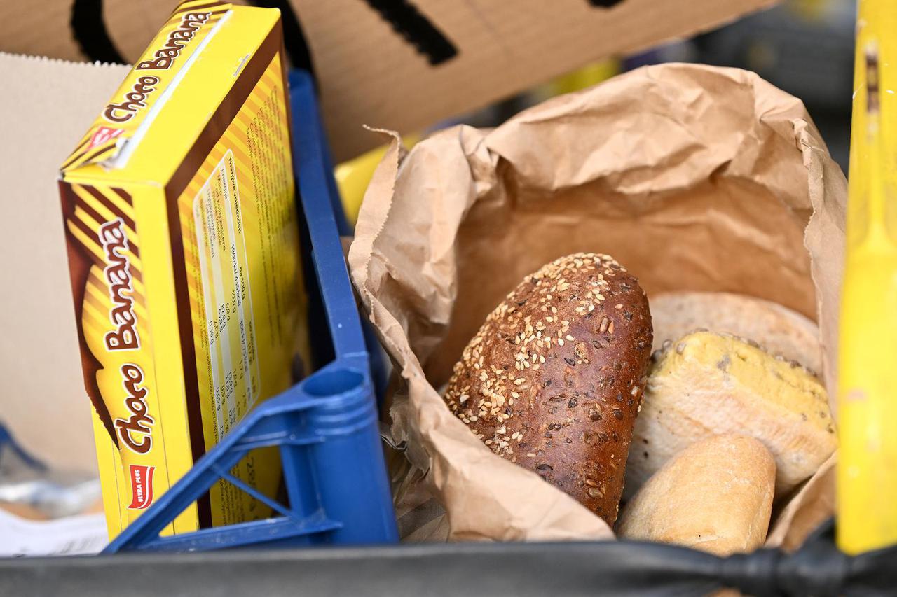 kupovina, košarica, kruh