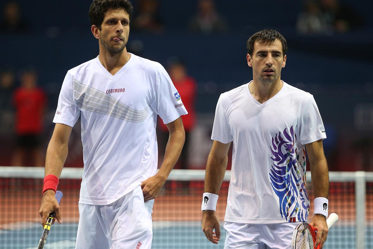 04.02.2014.,Dom Sportova,Zagreb -  9.ATP turnir PBZ Zagreb Indoors, mec parova Ivan Dodig i Marcelo Melo - Phillip Marx i Michael Mertinak. Photo:Jurica Galoic/PIXSELL