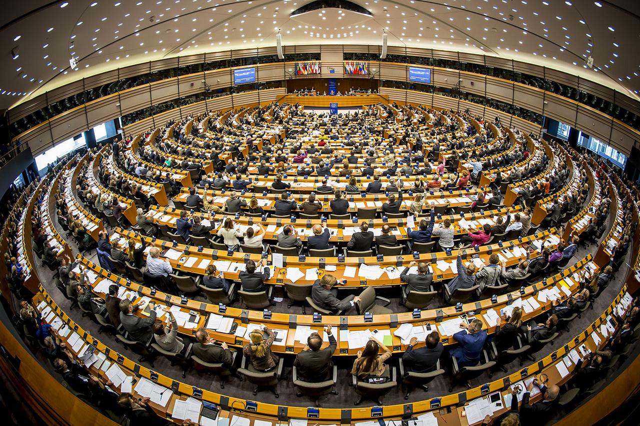 General view of the Plenary chamber in Brussels - PHS Hemicycle - Plenary session week 46 2014