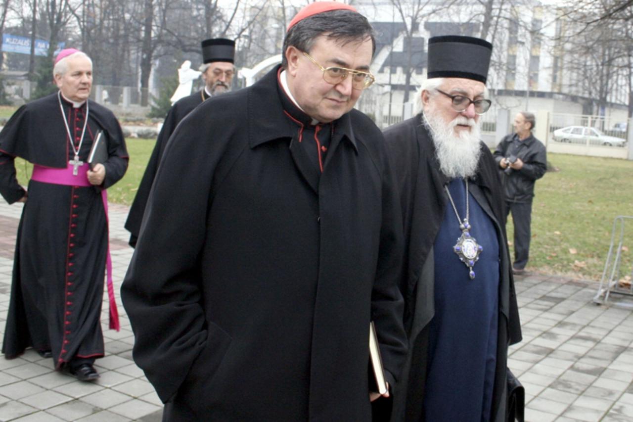 'Banjaluka Biskupija  11 12 2006 Bosanski kardinal Vinko Puljic , Nikolaj dabrobosanski   foto D MOCONJA'