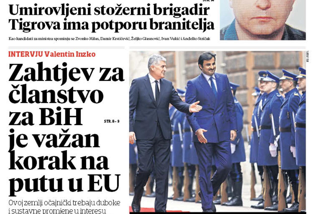 večernji list bih naslovnica 30 1 2016